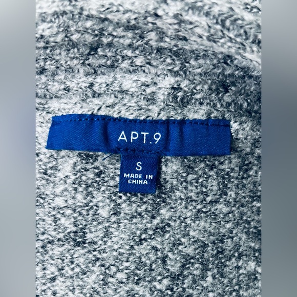 APT 9 Cardigan Womens Small Gray Wool Blend Chunky Knit Open Sweater - Picture 2 of 10